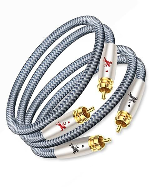 Impeto RCA Cable 2RCA to 2RCA Stereo Audio Cable 24K Gold Plated 4.92ft for Home Theater HDTV Amplifiers HiFi Systems