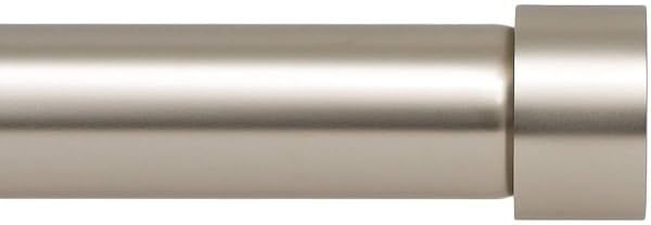 Ivilon 1-Inch Drapery Curtain Rod with End Cap - Satin Nickel, 72-144 Inch Adjustable