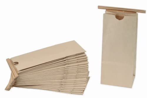 JA Kitchens 50 Count 1/2 Pound Kraft Coffee Bags Brown for Fresh Flavorful Brews