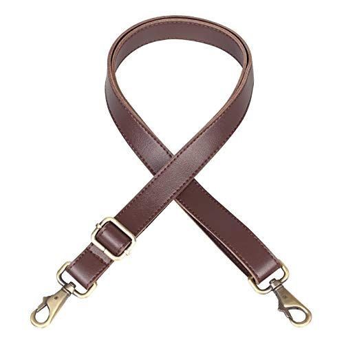 JAKAGO 140cm Adjustable PU Leather Shoulder Strap with Metal Hooks for Crossbody Bags & DIY Purse Making - Brown
