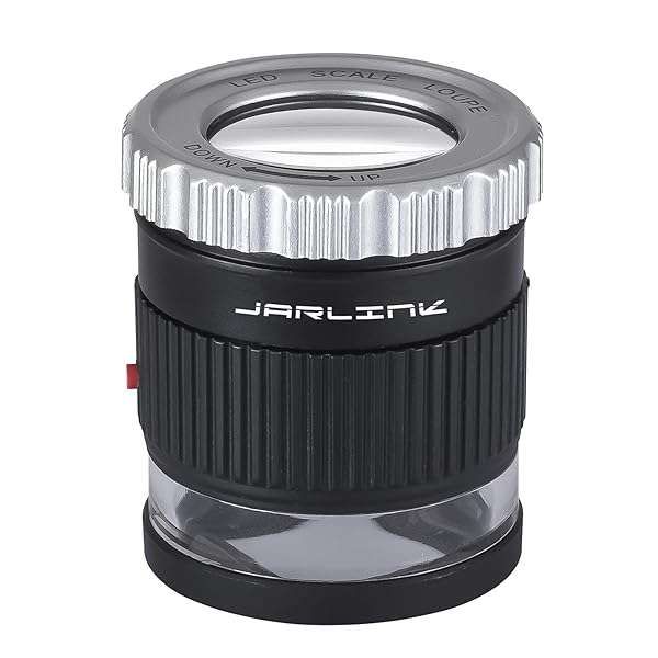 JARLINK 30X Jewelers Loupe: Adjustable Magnifier with 3 LED Lights for Gems, Jewelry, Coins & Stamps