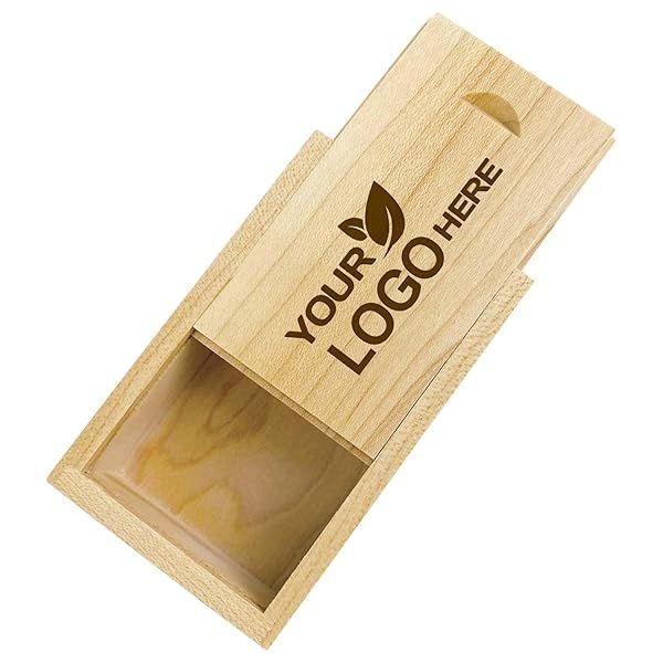 JBOS Walnut Wood Gift Box with Sliding Lid - Perfect USB Storage for Friends, Clients & Photographers (3.15x2x0.98in)