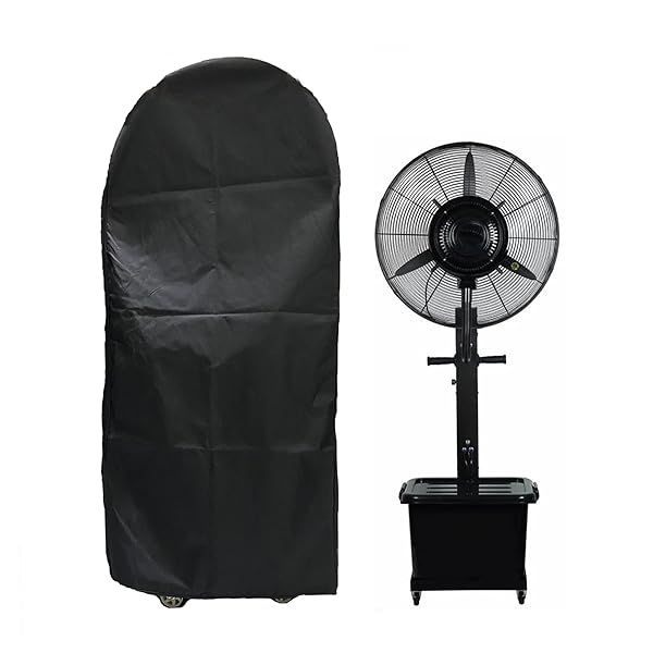 JandC Waterproof Misting Fan Cover Heavy Duty Dustproof Outdoor Industrial Fan Protection Large Black Case
