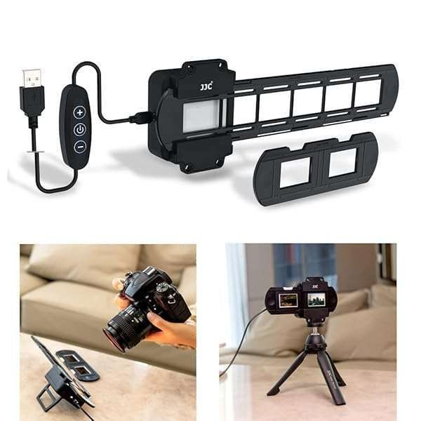 JJC Photo Slide & Film Digitizing Kit: 35mm Holder & 10-Level LED Backlight for Scanning Negatives