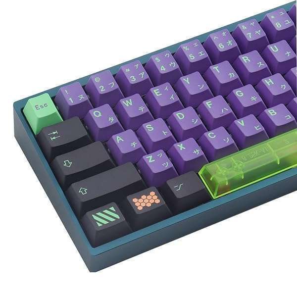 JOMKIZ 135 Keys PBT Keycaps Set - Mecha Dye Sublimation Cherry Profile for MX Switches & 7U Clear Spacebar - US Layout