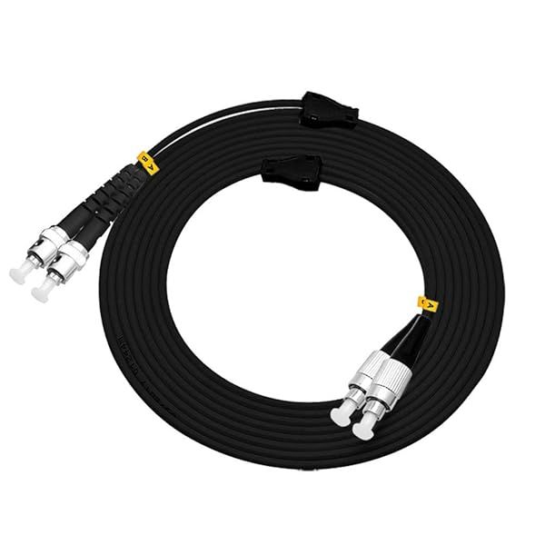 Jeirdus 15M FC to ST Outdoor Armored Duplex 9/125 SM Fiber Optic Cable Jumper Optical Patch Cord Singlemode 15Meters 49ft FC-ST