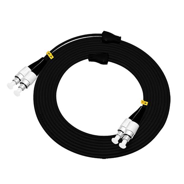 Jeirdus 20M FC to FC Outdoor Armored Duplex 9/125 SM Fiber Optic Cable Jumper - High-Quality 65ft Optical Patch Cord