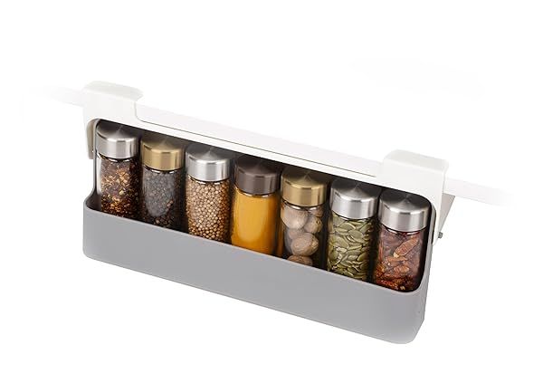Joseph Joseph Spice Rack Organizer: Under-Shelf Storage Solution for Spices in Grey