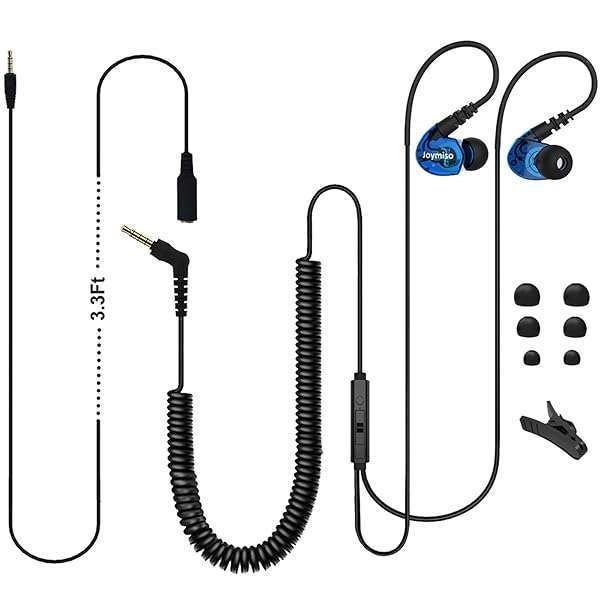 Joymiso 16Ft Extra Long Cord Earbuds with Mic & Volume Control - Perfect for TV, PC, Laptop & Small Ears