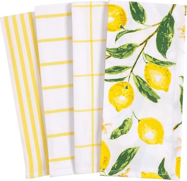Shop KAF Home Pantry Lemons Kitchen Dish Towel Set of 4 - Cotton, 18x28 Inch for Stylish Cooking
