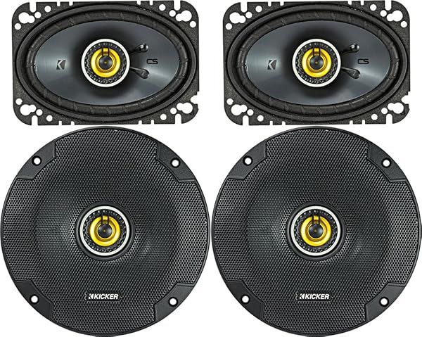 KICKER Bundle of 2 Items 6.5 Inch CS 2 Way Speakers and 4x6 Inch CS 2 Way Speakers for Superior Sound Quality