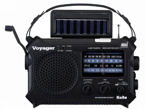Buy Kaito KA500IP-BLK Voyager Solar/Dynamo Weather Radio & Phone Charger - AM/FM/SW/NOAA Alerts