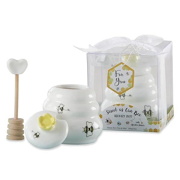 Kate Aspen Mini Honey Pot with Dipper - Sweet as Can Bee Decor (3.4 oz) - Perfect for Bee Lovers!