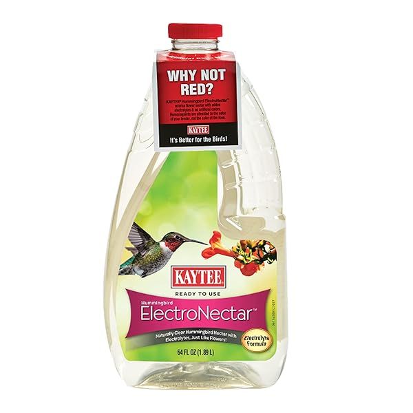 Kaytee Hummingbird ElectroNectar 64 oz - Ready to Use Wild Bird Food for Vibrant Hummingbirds