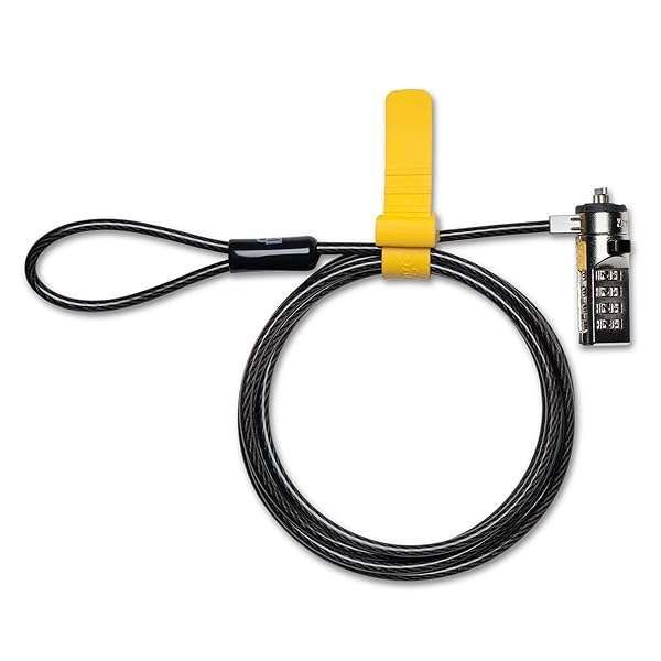 Secure Your Devices: Kensington Combination Cable Lock K64673AM for Laptops & More - Black