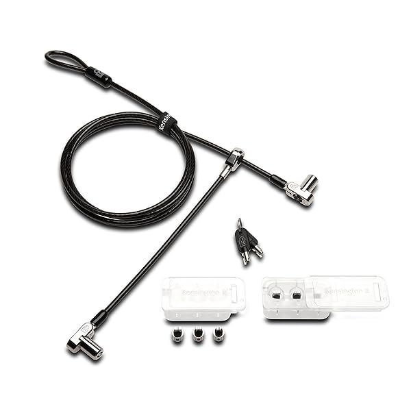 Kensington Universal 3-in-1 Keyed Cable Lock for Laptops & Devices - Secure Twin Lockheads (K63380WW)