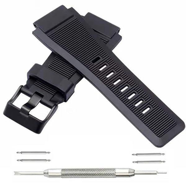 Kevisae 34mm * 24mm Rubber Silicone Watch Band Strap Compatible with Bell and Ross BandR BR-01 BR-03 92 Diver with Free Spring Bar Tool- Bell and