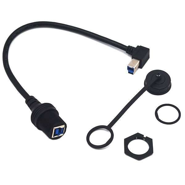 Buy Kework 0.3m USB Type B 3.0 Right Angle Mount Cable for Car, Truck & Boat - Flush Panel Extension Cord