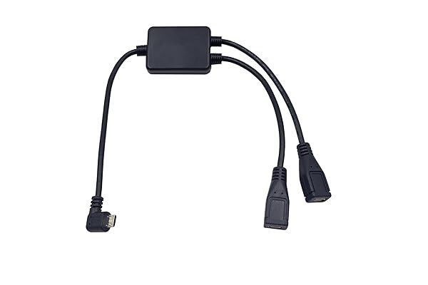 Buy Kework 30cm Left Angle Micro USB Splitter Cable - 2 Ports Y Type Hub for Easy Device Connection