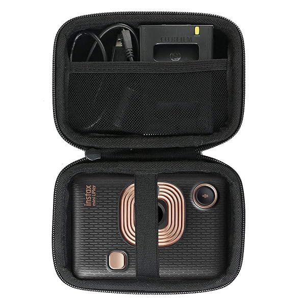 Khanka Hard Travel Case for Instax Mini Liplay Hybrid and Instax Mini Link Instant Camera Smartphone Printer Internal Black