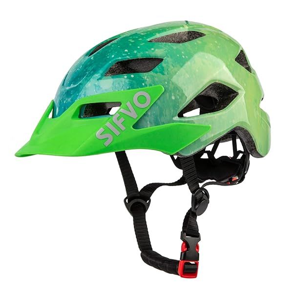 Buy SIFVO Kids Bike Helmet - Adjustable, Lightweight & Cool Visor for Ages 5-14 (Green) - Safe & Stylish Protection!