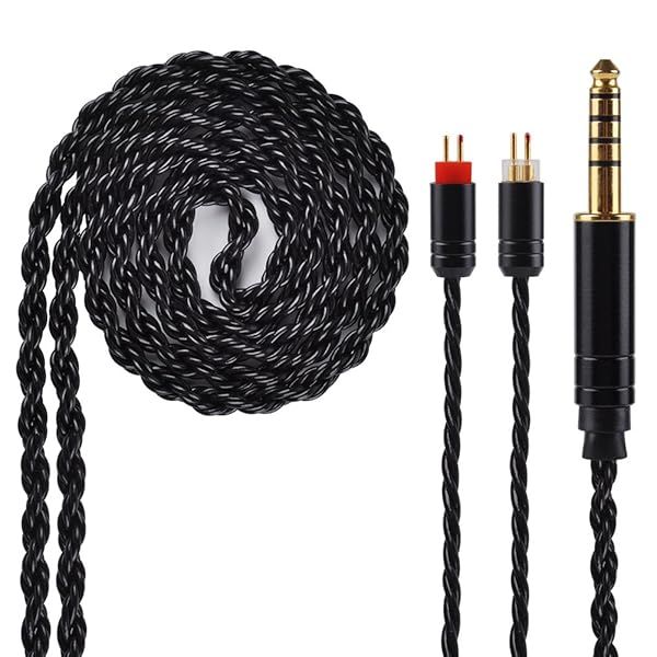 Upgrade Your Sound: Kinboofi 6 Core Silver Plated Detachable Earphone Cable for AS10, ZS10, V80 & More (4.4mm, 2 Pin)