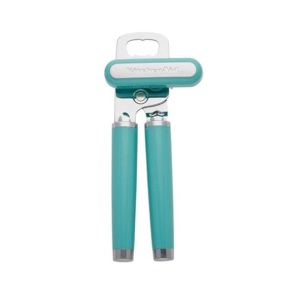 KitchenAid Classic Can Opener & Bottle Opener: Easy Use, Sharp Steel, Ergonomic Aqua Sky Design