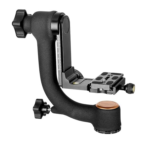 Koolehaoda Q45 Gimbal Head: Heavy Duty Tripod for DSLR Cameras up to 26lbs with Quick Release & Bubble Level