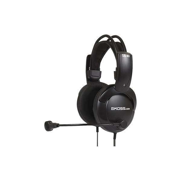 Buy Koss SB40 Computer Headset with Microphone - Stylish Black/Gold Design for Clear Audio