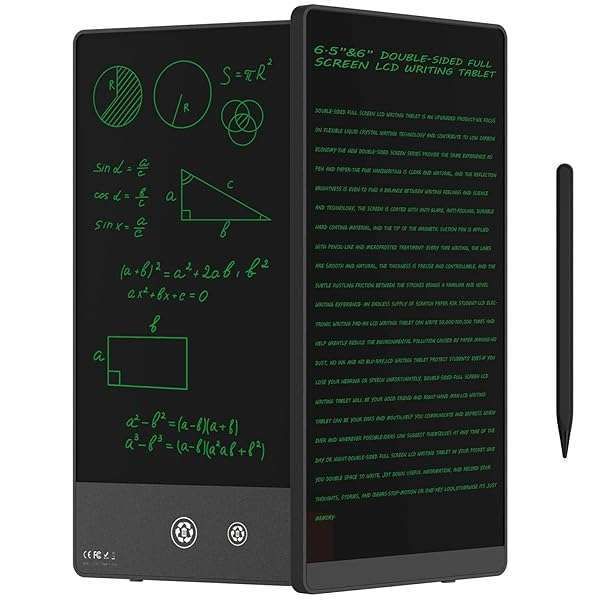 Ksequ LCD Writing Tablet for Adults-6.5″&6″ LCD Writing Tablet,Double-Sided Full Screen Electronic Drawing Pad,Mini Portable Digital Notepad for School,Office,Home,Erasable,Reusable