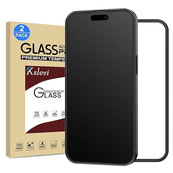 Ksleri 2 Pack Matte Glass Screen Protector for iPhone 14 Pro Max 6.7-inch 2022 with Easy Installation Frame, Anti-Glare Anti-Fingerprint, No
