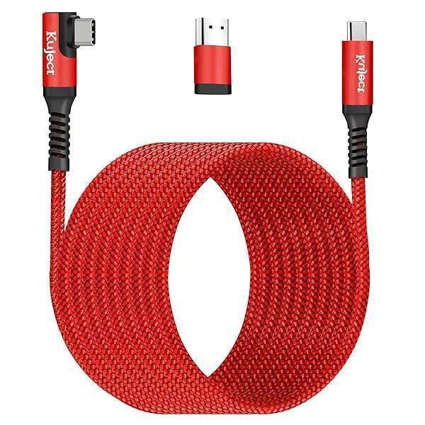 Kuject 20FT Link Cable for Quest 2 - USB 3.0 Type C, Nylon Braided VR Charging Cord for Gaming Accessories