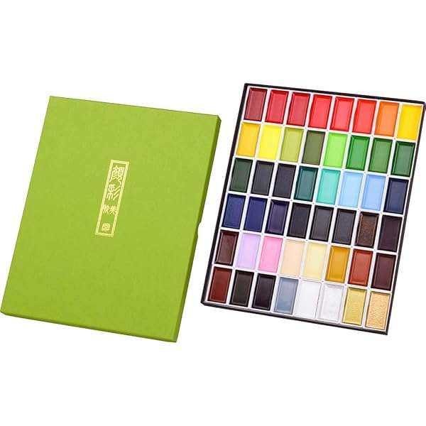 Buy Kuretake GANSAI TAMBI 48-Color Watercolor Paint Set - Non-Toxic, Professional Art Supplies Made in Japan
