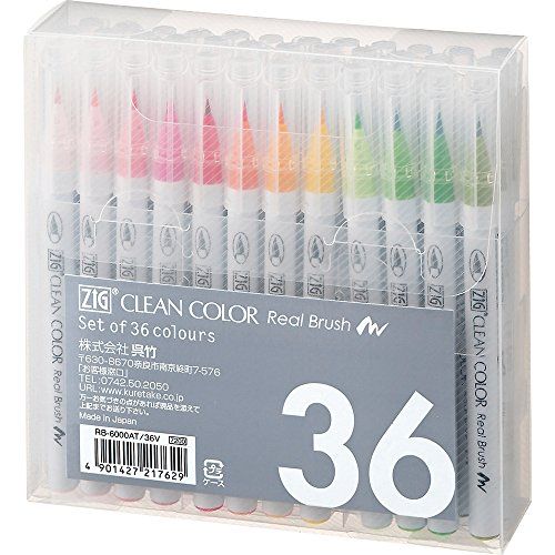 Buy Kuretake ZIG CLEAN COLOR Real Brush 36 Set - AP-Certified, Odorless, Flexible Tip for Professional Art - Made in Japan