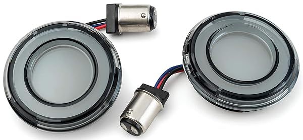 Kuryakyn 2904 Tracer LED Front Turn Signal Conversions Bullet Style 1157 Dual-Circuit Amber with Smoke Lens 1 Pair