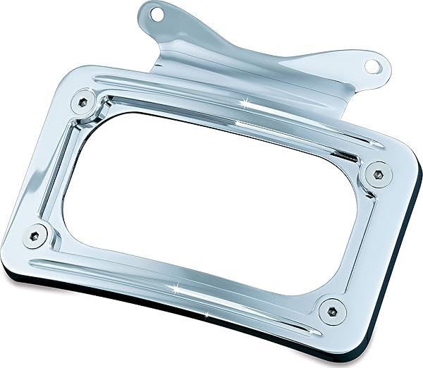 Upgrade Your Harley: Kuryakyn 3157 Curved License Plate Mount for 2010-19 Models in Chrome