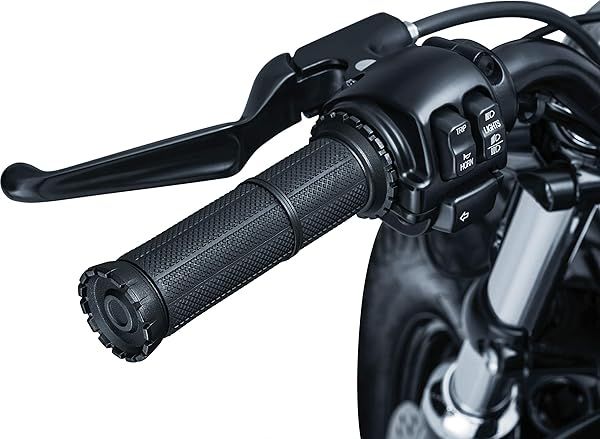 Upgrade Your Ride: Kuryakyn 3582 Riot Handlebar Grips for 1996-2019 Harley-Davidson - Satin Black, Dual Cable Throttle Control