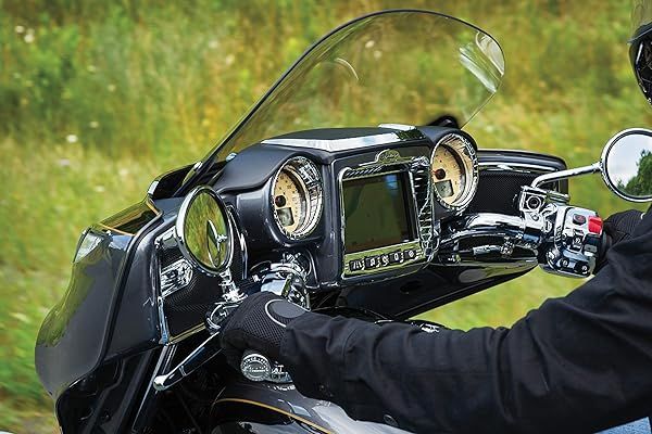 Enhance Your Ride: Kuryakyn 5198 Aztec Stereo Accent for 2017-2019 Indian Chieftain & Roadmaster - Chrome Motorcycle Accessory