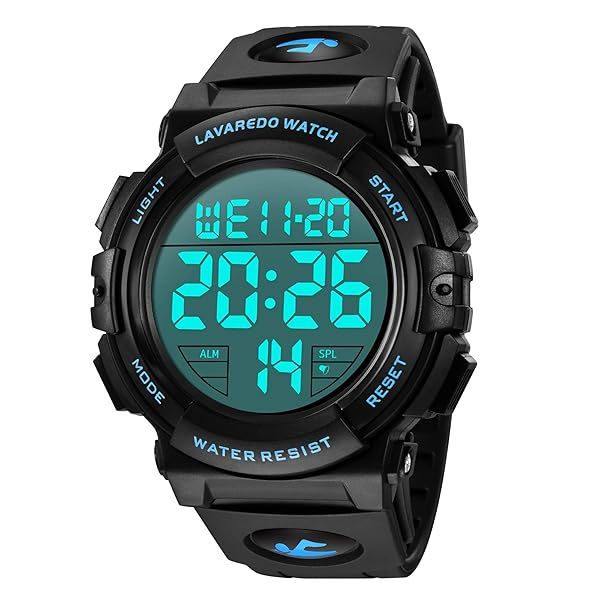LLavaredo Men's Waterproof Digital Sports Watch - Military Chronograph with LED Light & Alarm
