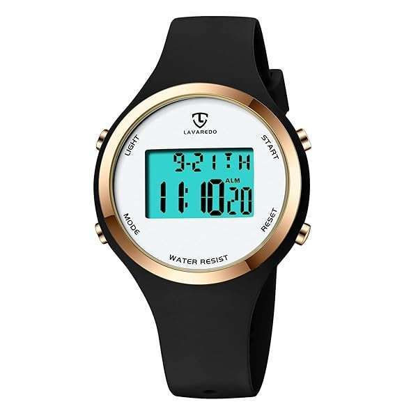 Shop L LAVAREDO Women's 3ATM Waterproof Digital Sport Watches - Perfect Gifts with Stopwatch & Alarm