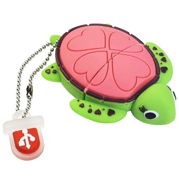 LEIZHAN 16GB Cute Turtle Flash Drive USB 2.0 Cartoon Animal Memory Stick Gift for Kids Teachers Friends Pink