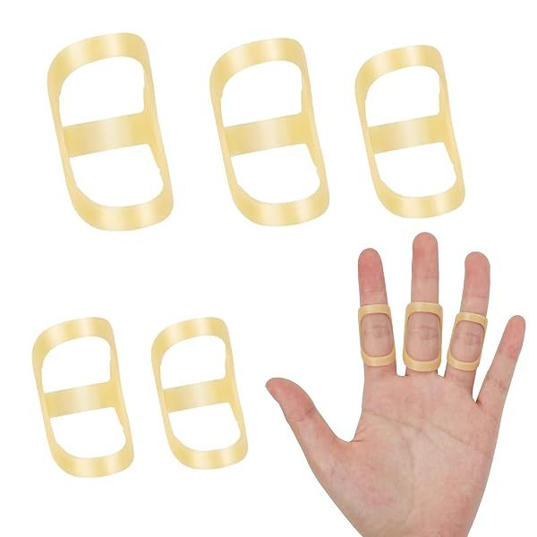 LGCLGY 5pcs Oval Finger Splint Set for Thumb Middle Pinky Ring Finger Support and Straightening in Multiple Sizes