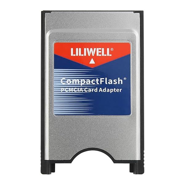 LILIWELL CompactFlash to PCMCIA Adapter Type I Card Reader for Laptop and PC Black Silver 8.5x5.3x0.3cm 30g