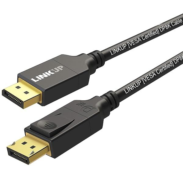 LINKUP DisplayPort DP8K Cable 5m - VESA Certified 8K@60Hz, 4K@144Hz, Heavy Duty 28AWG