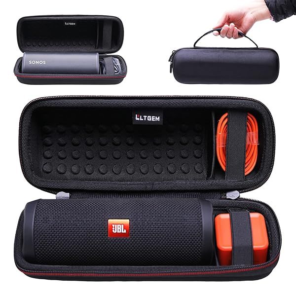 LTGEM Hard Carrying Case for JBL Flip 4 and Sonos Roam Waterproof Portable Speaker Durable Protection and Travel Solution