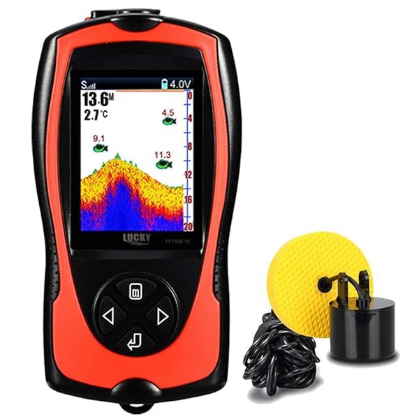 LUCKY Portable Fish Finder Handheld Kayak Depth Finder Sonar Sensor for Boat and Sea Fishing