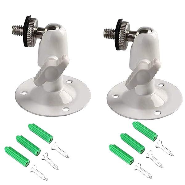 LYLGO Pack of 2 Camera Bracket Mount Metal for Outdoor Indoor Use Security Housing Bracket for CCTV Surveillance System White Wall Mount