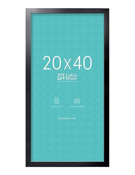 LaVie Home 20x40 Black Poster Frame Sturdy Display for Pictures Horizontal Vertical Format 1 Pack
