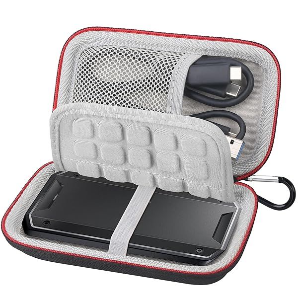 Lacdo Hard Drive Carrying Case for SanDisk PRO-G40 SSD 1TB 2TB 4TB USB-C Shockproof Water Repellent Travel Bag Black Gray