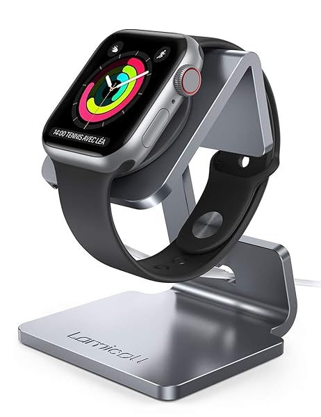 Lamicall Apple Watch Charging Stand Dock Compatible with Series 7 SE 6 5 4 3 2 1 44mm 42mm 40mm 38mm Desk Holder Gary